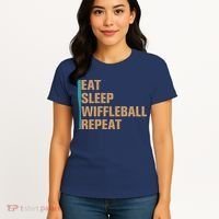 Eat Sleep Wiffleball Repeat Funny Women's T-Shirt thumb 4