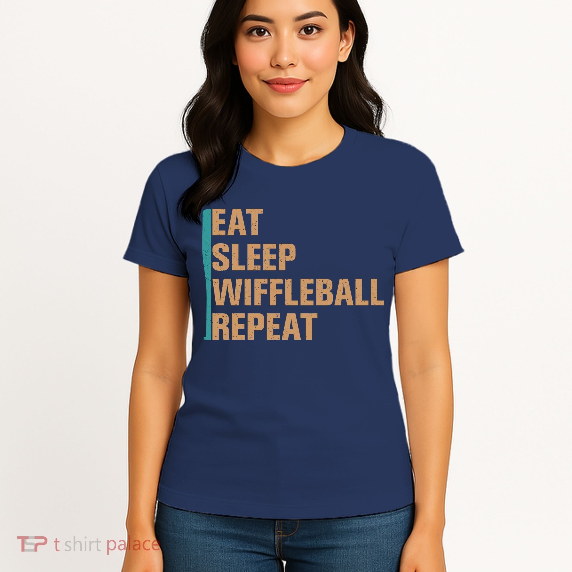 Eat Sleep Wiffleball Repeat Funny Women's T-Shirt