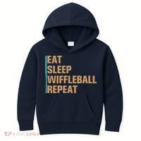 Eat Sleep Wiffleball Repeat Funny Kids Hoodie thumb 0