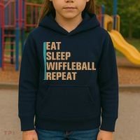 Eat Sleep Wiffleball Repeat Funny Kids Hoodie thumb 3