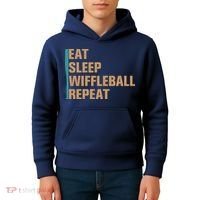 Eat Sleep Wiffleball Repeat Funny Kids Hoodie thumb 4
