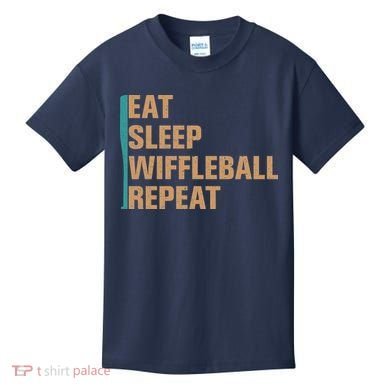 Eat Sleep Wiffleball Repeat Funny Kids T-Shirt