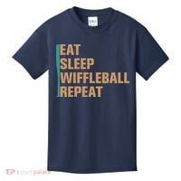 Eat Sleep Wiffleball Repeat Funny Kids T-Shirt thumb 0