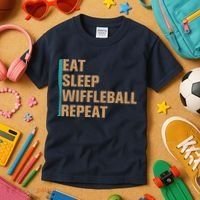 Eat Sleep Wiffleball Repeat Funny Kids T-Shirt thumb 3