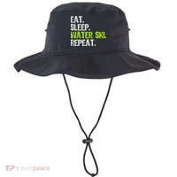 Eat Sleep Water Ski Repeat Skiing Skier Funny Waterski Funny Gift Bucket Hat thumb 0