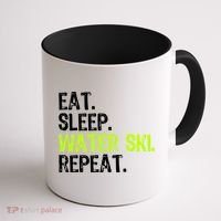 Eat Sleep Water Ski Repeat Skiing Skier Funny Waterski Funny Gift Coffee Mug thumb 1