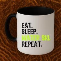 Eat Sleep Water Ski Repeat Skiing Skier Funny Waterski Funny Gift Coffee Mug thumb 2