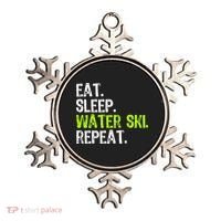 Eat Sleep Water Ski Repeat Skiing Skier Funny Waterski Funny Gift Ornament thumb 0