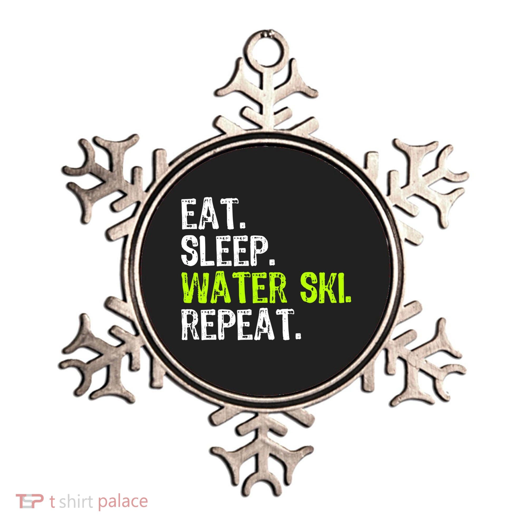 Eat Sleep Water Ski Repeat Skiing Skier Funny Waterski Funny Gift Ornament