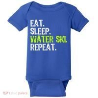 Eat Sleep Water Ski Repeat Skiing Skier Funny Waterski Funny Gift Baby Bodysuit thumb 0