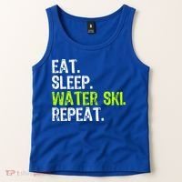 Eat Sleep Water Ski Repeat Skiing Skier Funny Waterski Funny Gift Tank Top thumb 2