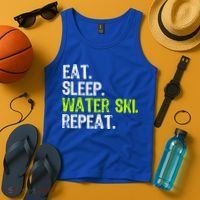Eat Sleep Water Ski Repeat Skiing Skier Funny Waterski Funny Gift Tank Top thumb 4