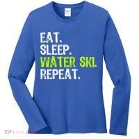 Eat Sleep Water Ski Repeat Skiing Skier Funny Waterski Funny Gift Women's Long Sleeve Shirt thumb 0