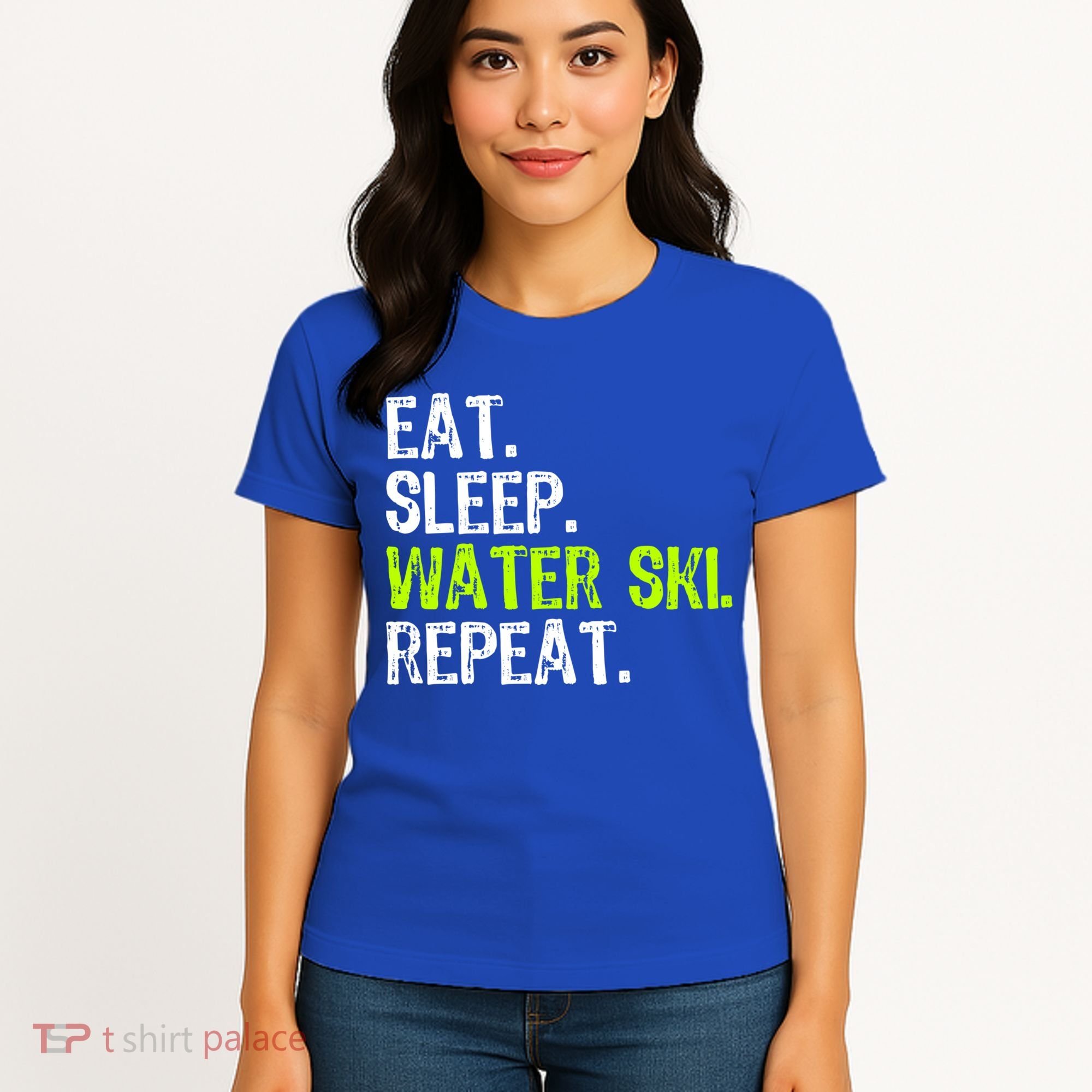 Eat Sleep Water Ski Repeat Skiing Skier Funny Waterski Funny Gift Women's T-Shirt