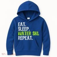 Eat Sleep Water Ski Repeat Skiing Skier Funny Waterski Funny Gift Kids Hoodie thumb 0
