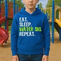 Eat Sleep Water Ski Repeat Skiing Skier Funny Waterski Funny Gift Kids Hoodie thumb 2