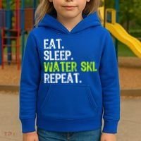 Eat Sleep Water Ski Repeat Skiing Skier Funny Waterski Funny Gift Kids Hoodie thumb 3