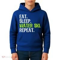 Eat Sleep Water Ski Repeat Skiing Skier Funny Waterski Funny Gift Kids Hoodie thumb 4