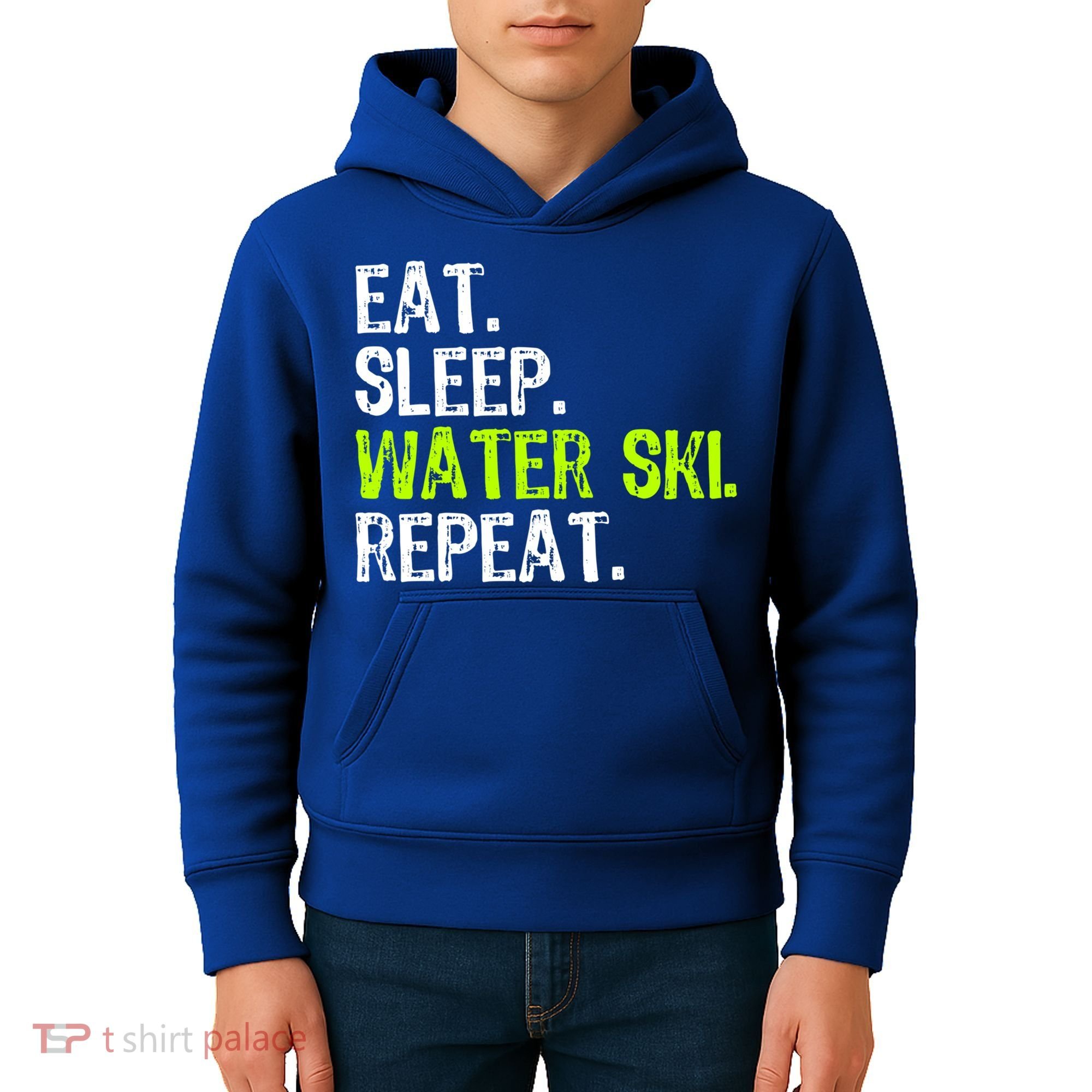 Eat Sleep Water Ski Repeat Skiing Skier Funny Waterski Funny Gift Kids Hoodie