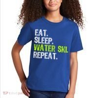 Eat Sleep Water Ski Repeat Skiing Skier Funny Waterski Funny Gift Kids T-Shirt thumb 2