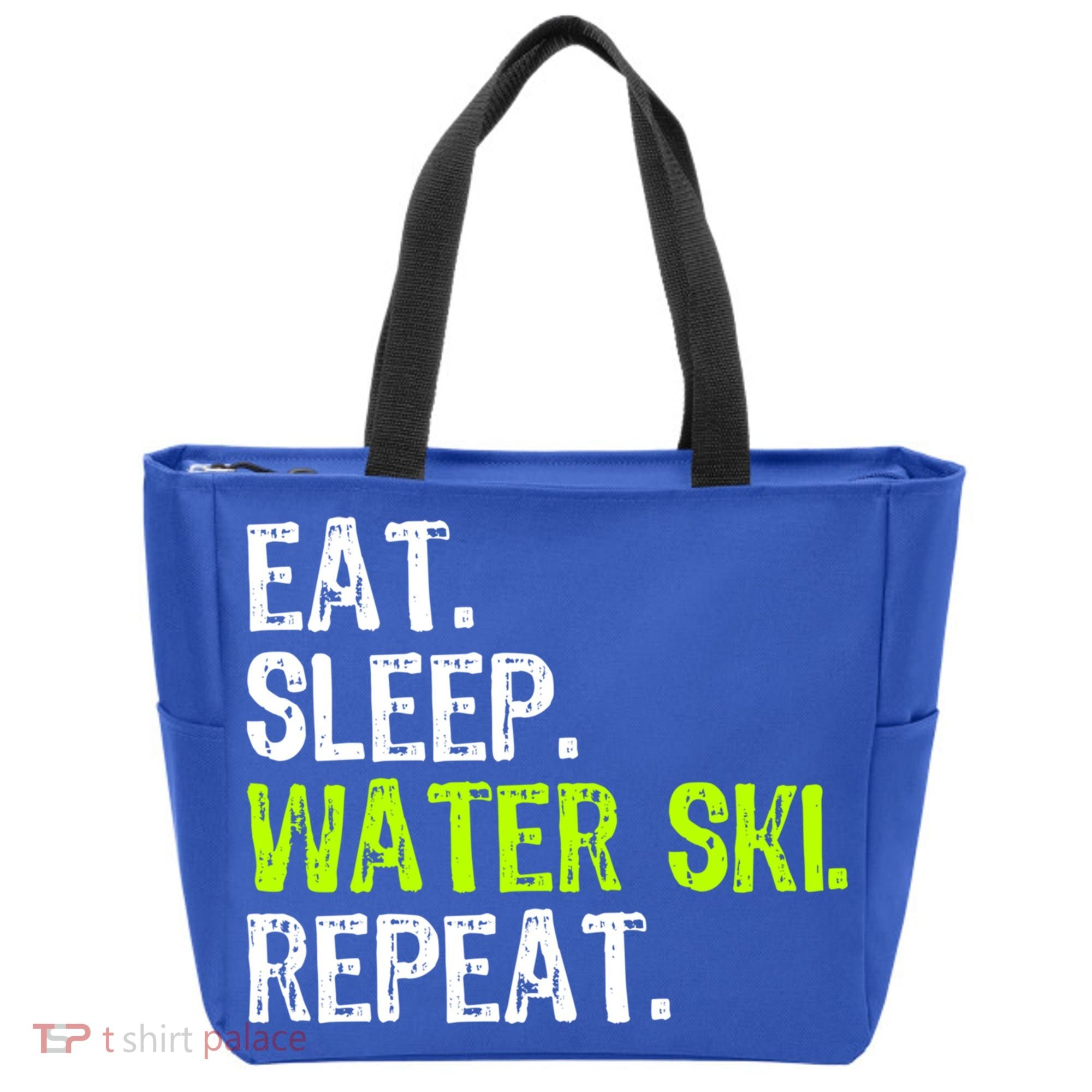 Eat Sleep Water Ski Repeat Skiing Skier Funny Waterski Funny Gift Tote Bag