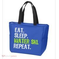 Eat Sleep Water Ski Repeat Skiing Skier Funny Waterski Funny Gift Tote Bag thumb 3