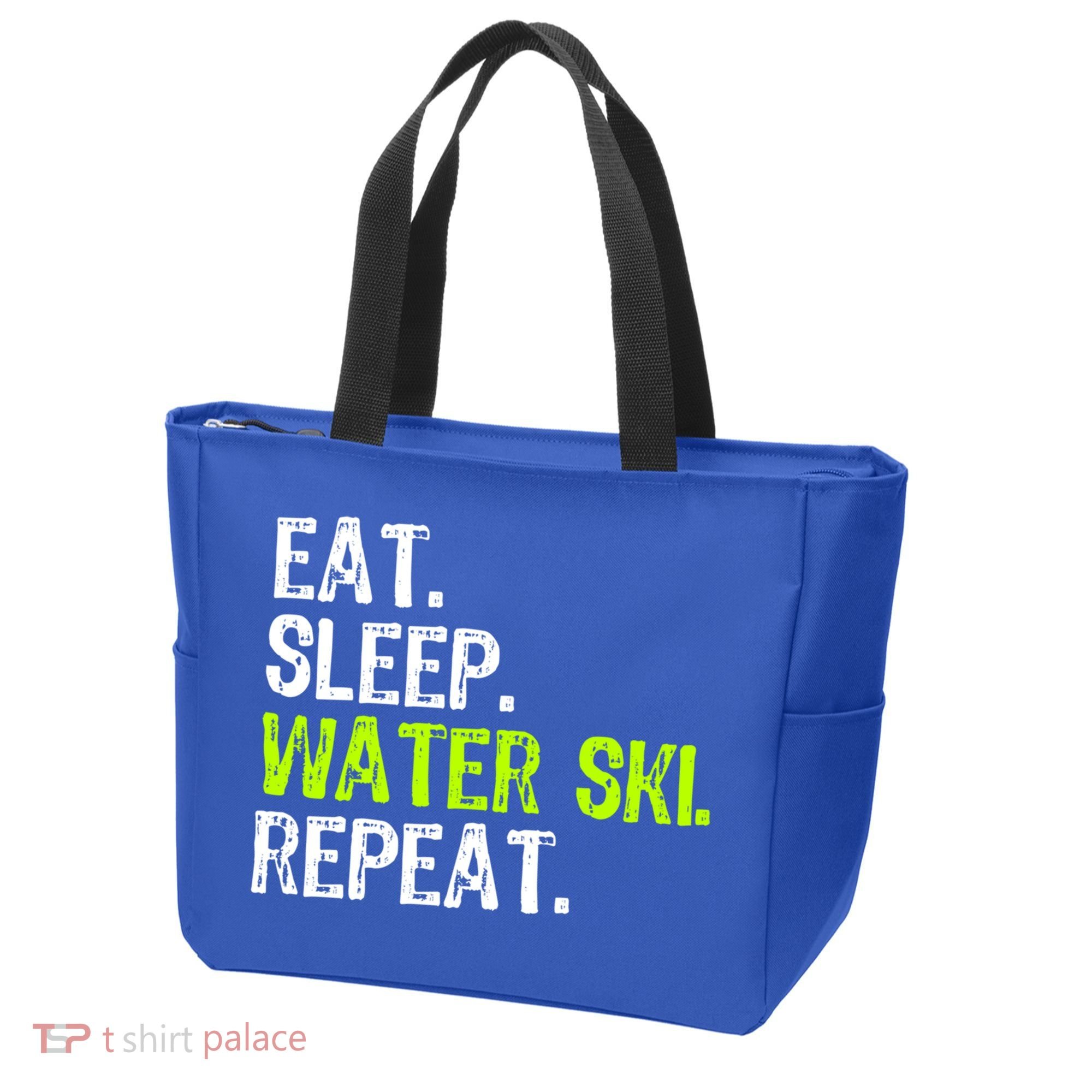 Eat Sleep Water Ski Repeat Skiing Skier Funny Waterski Funny Gift Tote Bag