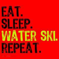 Eat Sleep Water Ski Repeat Skiing Skier Funny Waterski Funny Gift Santa Hat thumb 1