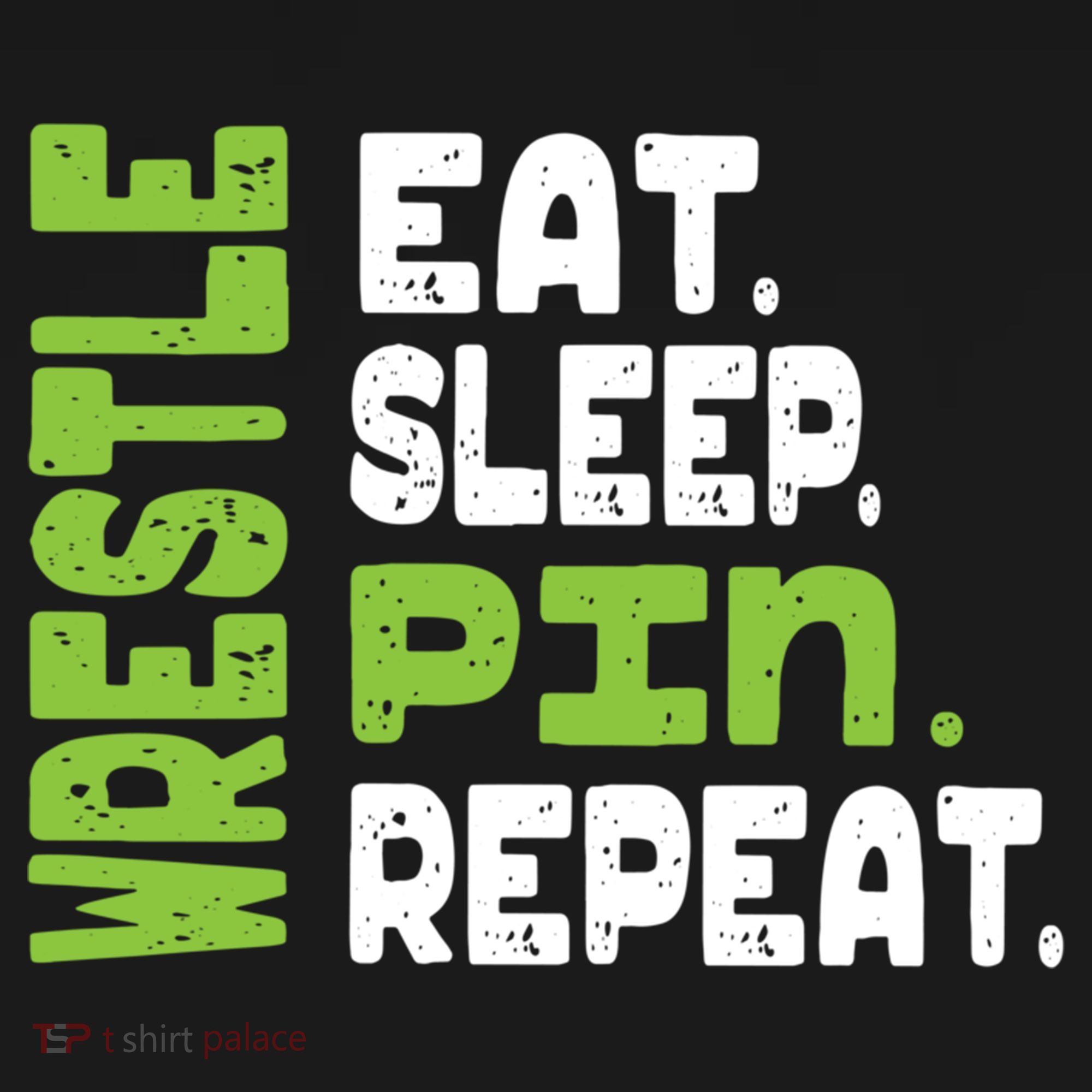Eat Sleep Wrestle Repeat Wrestling Warm Up Gift USA-Made Doggie Bandana