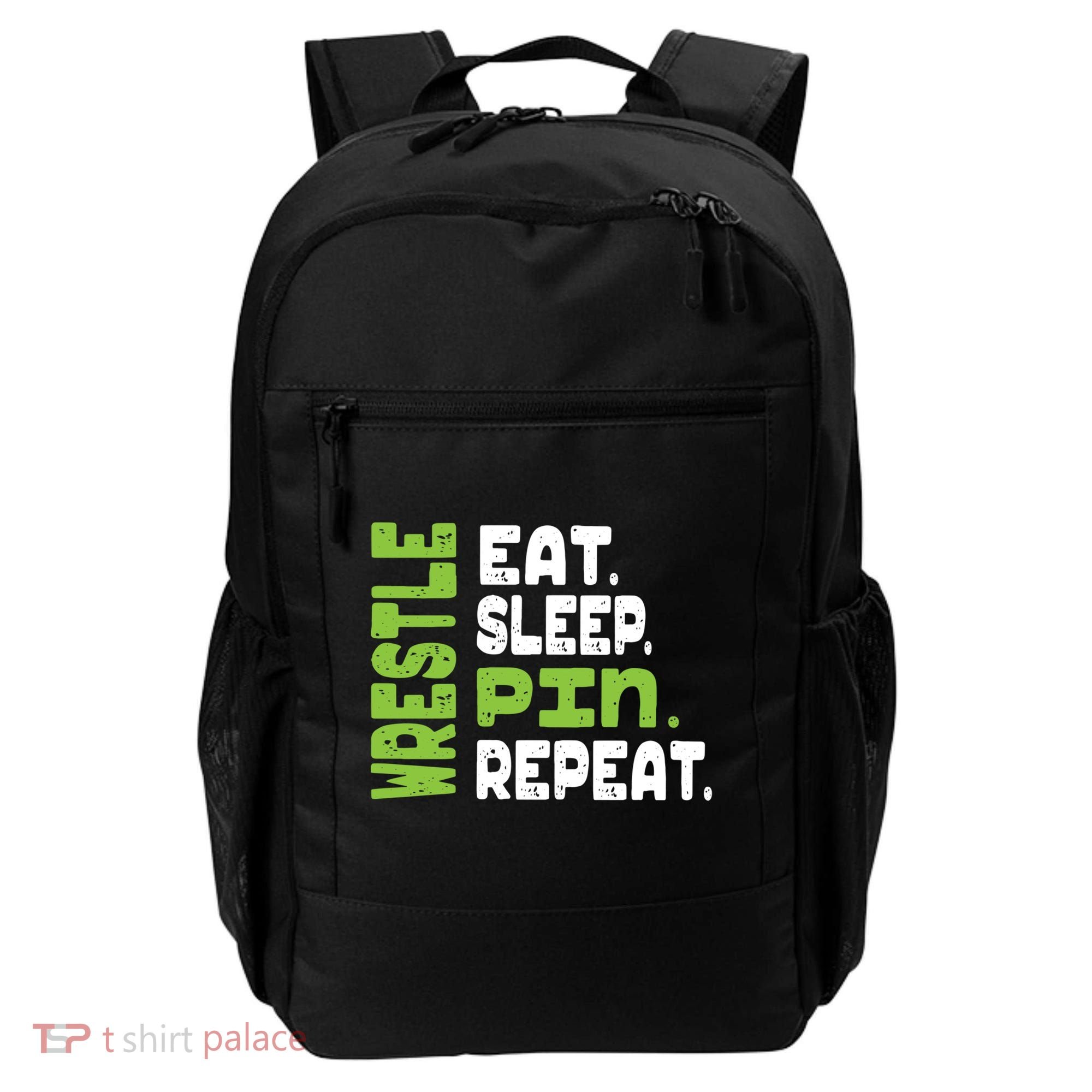 Eat Sleep Wrestle Repeat Wrestling Warm Up Gift Backpack