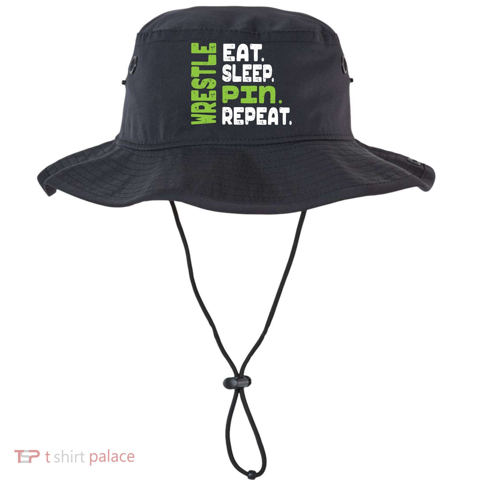 Eat Sleep Wrestle Repeat Wrestling Warm Up Gift Bucket Hat