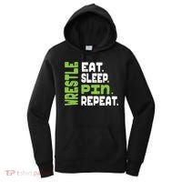 Eat Sleep Wrestle Repeat Wrestling Warm Up Gift Women's Hoodie thumb 0