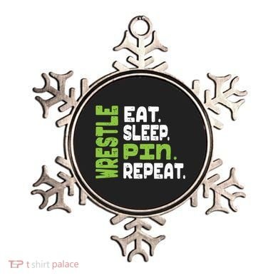 Eat Sleep Wrestle Repeat Wrestling Warm Up Gift Ornament