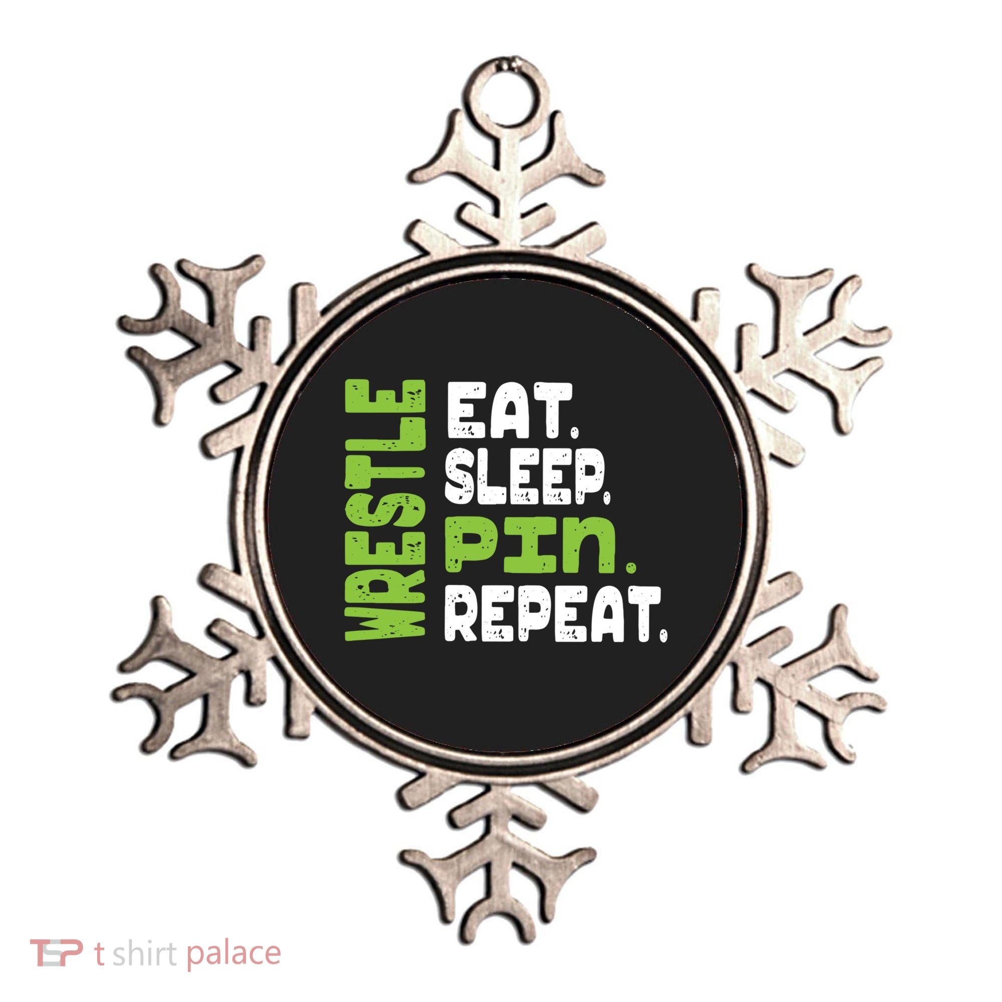 Eat Sleep Wrestle Repeat Wrestling Warm Up Gift Ornament