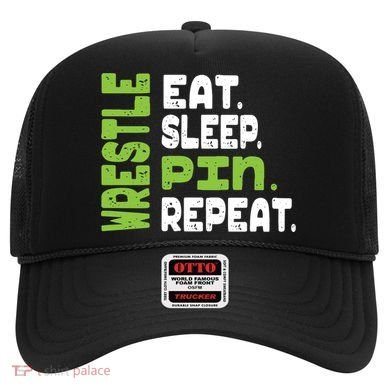 Eat Sleep Wrestle Repeat Wrestling Warm Up Gift Hat
