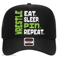 Eat Sleep Wrestle Repeat Wrestling Warm Up Gift Hat thumb 0