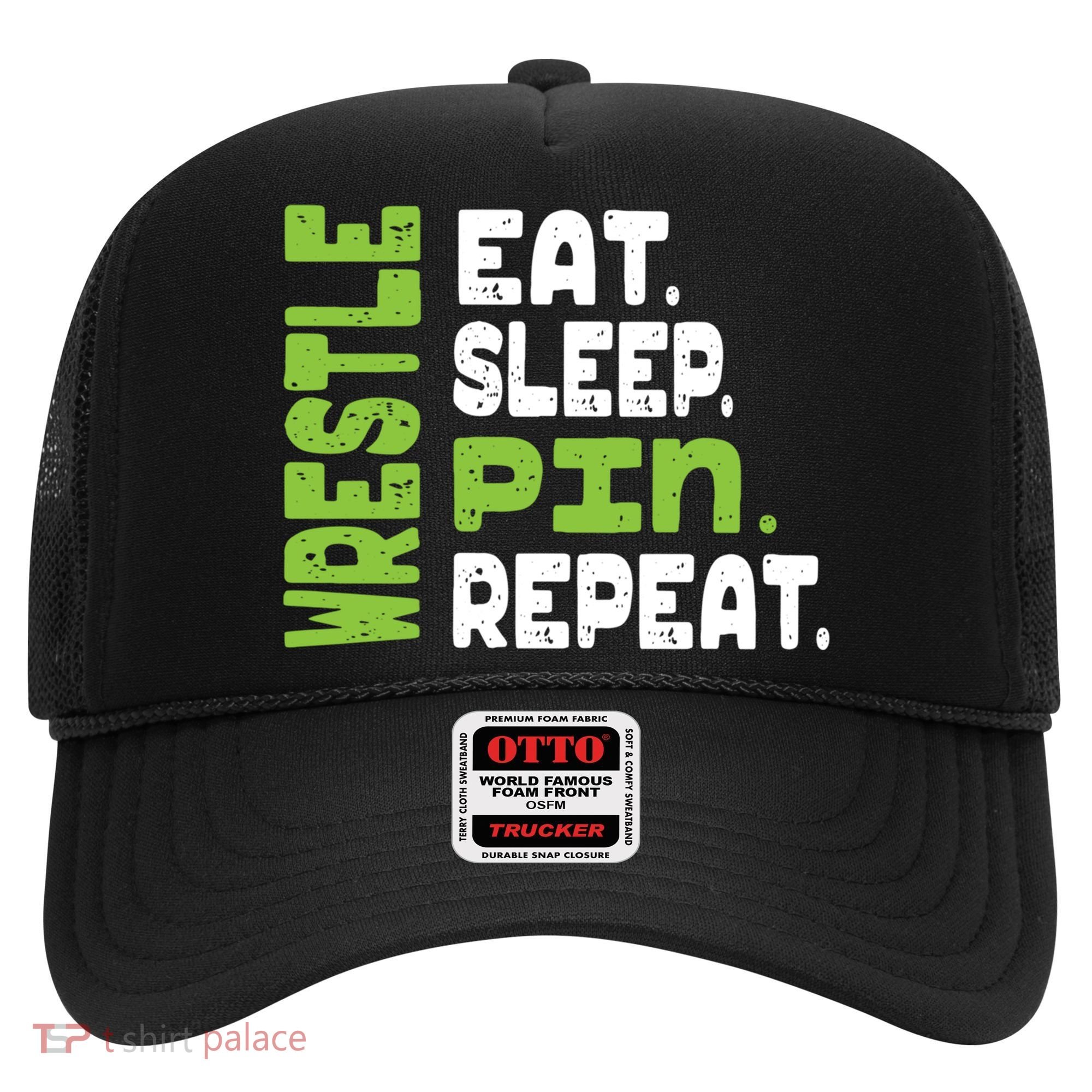 Eat Sleep Wrestle Repeat Wrestling Warm Up Gift Hat