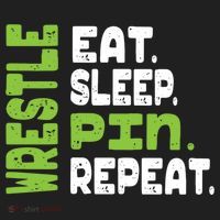Eat Sleep Wrestle Repeat Wrestling Warm Up Gift Hat thumb 2