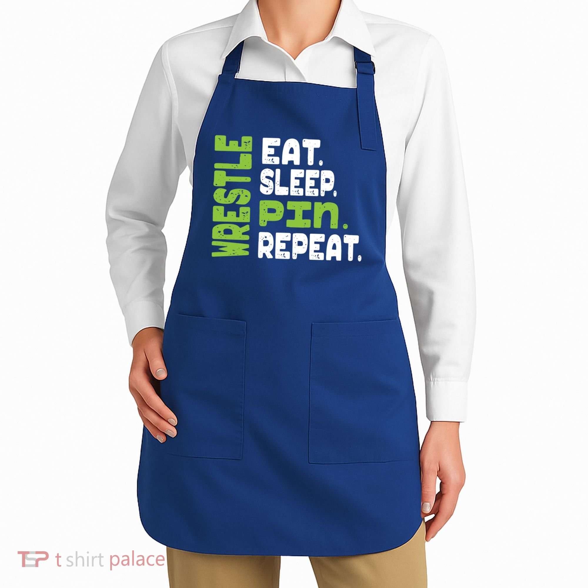 Eat Sleep Wrestle Repeat Wrestling Warm Up Gift Apron