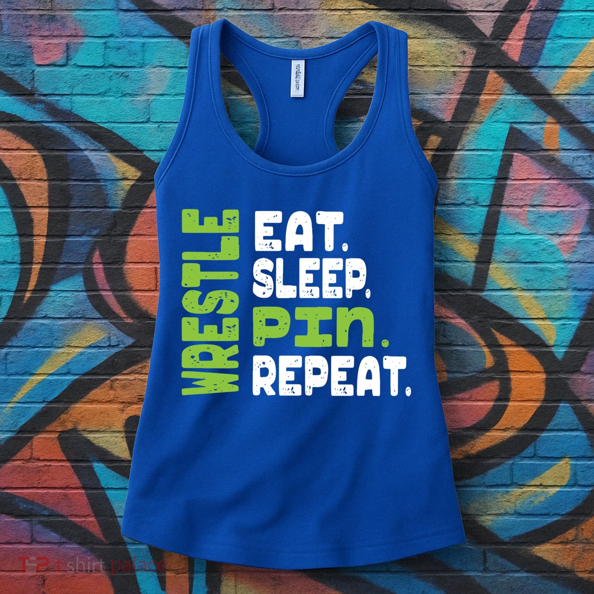 Eat Sleep Wrestle Repeat Wrestling Warm Up Gift Women's Tank Top