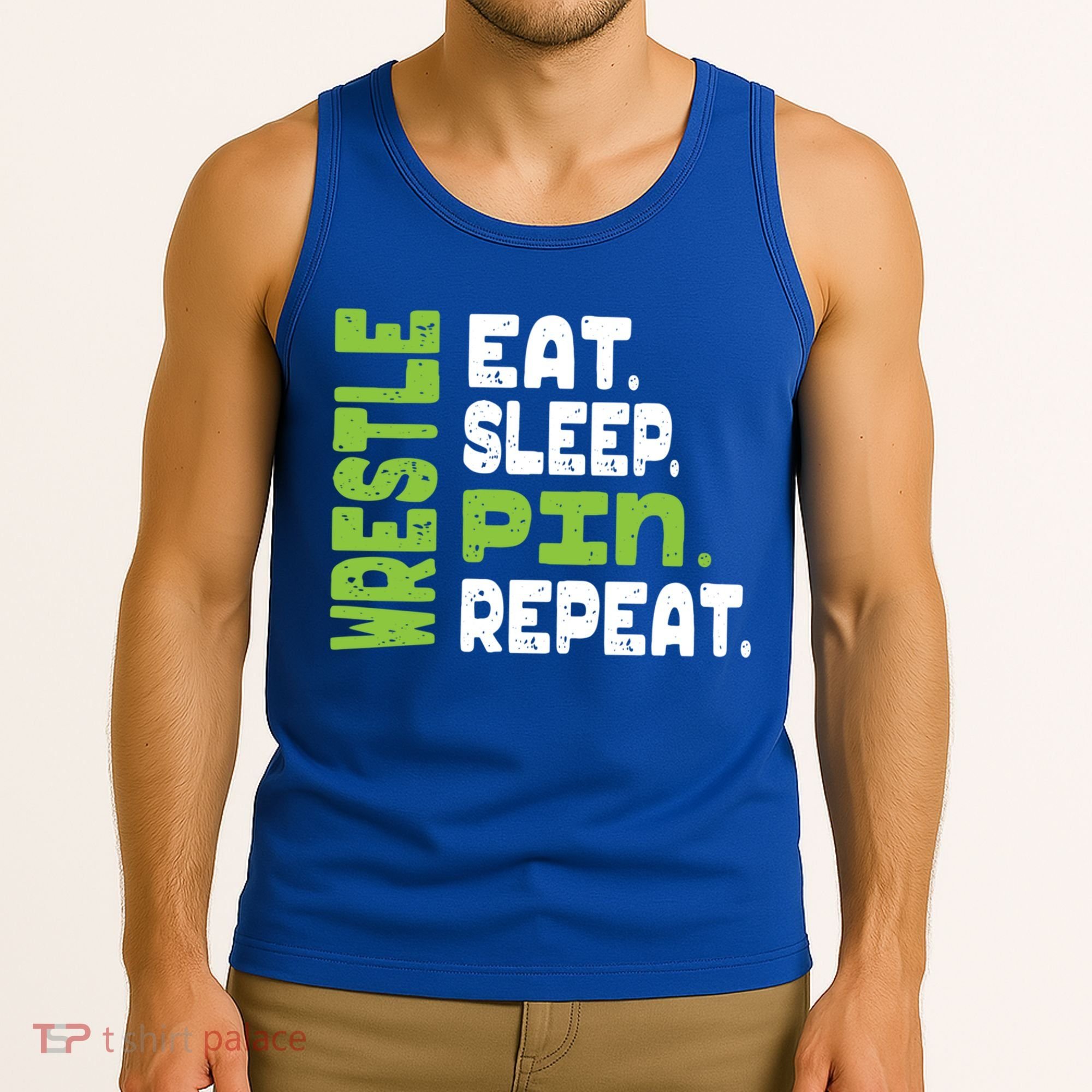 Eat Sleep Wrestle Repeat Wrestling Warm Up Gift Tank Top