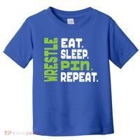 Eat Sleep Wrestle Repeat Wrestling Warm Up Gift Toddler T-Shirt thumb 0