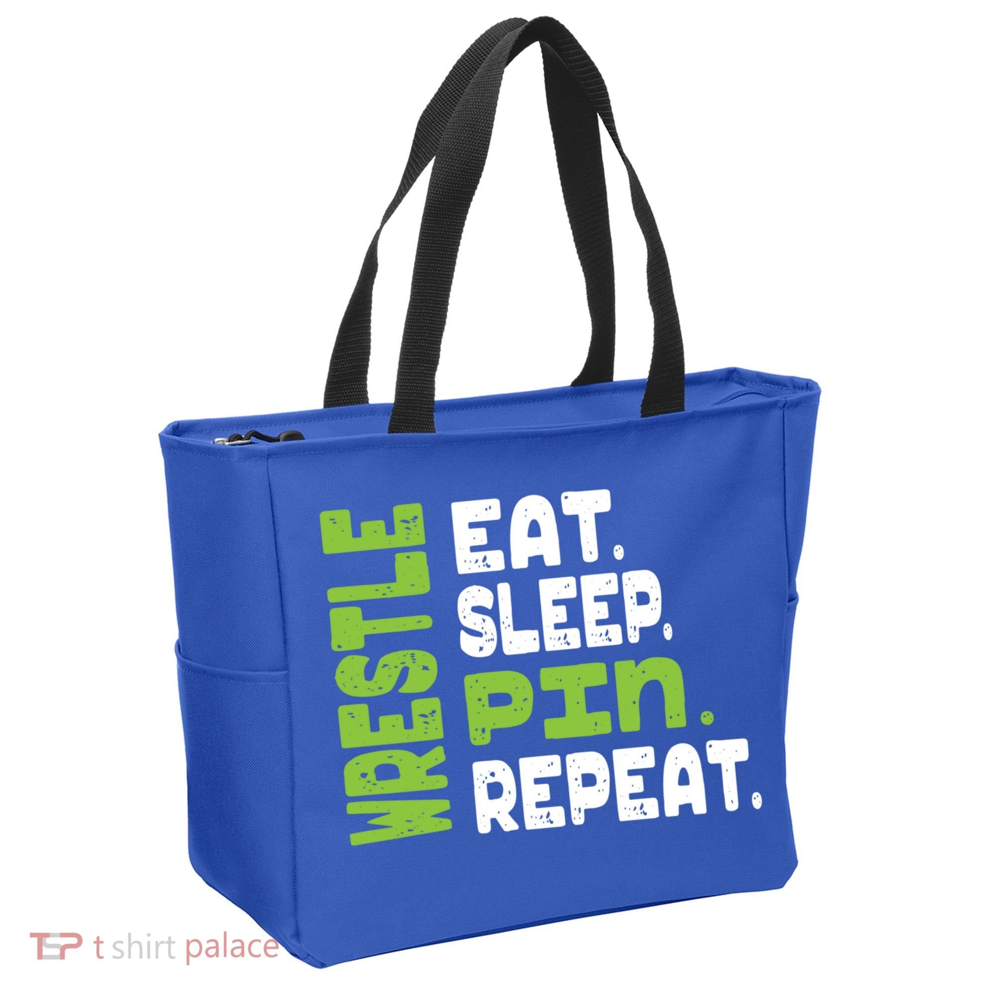 Eat Sleep Wrestle Repeat Wrestling Warm Up Gift Tote Bag