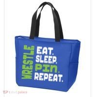 Eat Sleep Wrestle Repeat Wrestling Warm Up Gift Tote Bag thumb 3