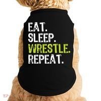 Eat Sleep Wrestle Repeat Wrestling Wrestler Funny Doggie Tank thumb 0
