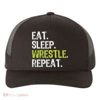Eat Sleep Wrestle Repeat Wrestling Wrestler Funny Yupoong Adult 5-Panel Trucker Hat thumb 0