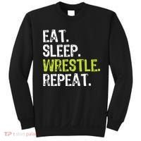 Eat Sleep Wrestle Repeat Wrestling Wrestler Funny Sweatshirt thumb 0