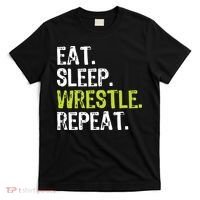 Eat Sleep Wrestle Repeat Wrestling Wrestler Funny T-Shirt thumb 0