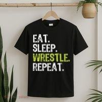 Eat Sleep Wrestle Repeat Wrestling Wrestler Funny T-Shirt thumb 2