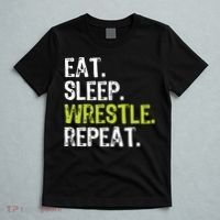 Eat Sleep Wrestle Repeat Wrestling Wrestler Funny T-Shirt thumb 5